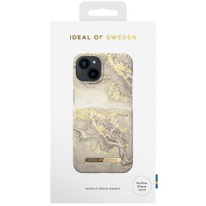 iDeal of Sweden Coque Fashion iPhone 14 - Sparkle Greige Marble