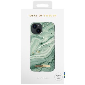 iDeal of Sweden Coque Fashion iPhone 14 - Mint Swirl Marble