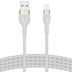 Belkin ﻿Câble Boost↑Charge™ USB-A vers Lightning en silicone tressé - 1 mètre - Blanc