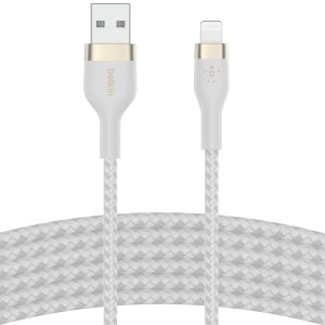 Belkin ﻿Câble Boost↑Charge™ USB-A vers Lightning en silicone tressé - 2 mètre - Blanc