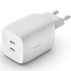 Belkin ﻿ Adaptateur Boost↑Charge™ GaN Pro 2 ports avec câble USB-C - USB-C - 65 W - Blanc