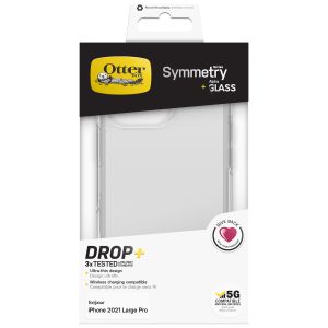 OtterBox Coque Symmetry + Protection d'écran iPhone 13 Pro - Transparent