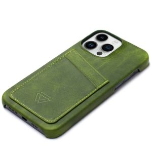 Wachikopa Coque Full Wrap C.C. avec 2 porte-cartes iPhone 14 Pro - Forest Green