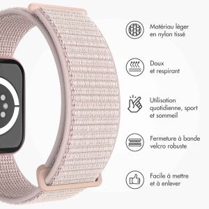 iMoshion Bracelet en nylon⁺ Apple Watch Series 1-9 / SE / Ultra (2) - 42/44/45/49 mm - Light Pink