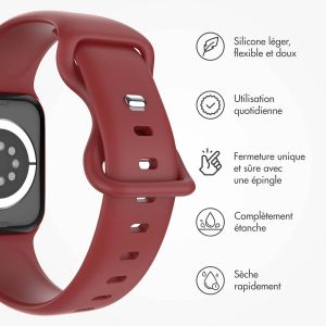 iMoshion Bracelet en silicone⁺ Apple Watch Series 1-9 / SE - 38/40/41 mm - Wine - Taille S/M