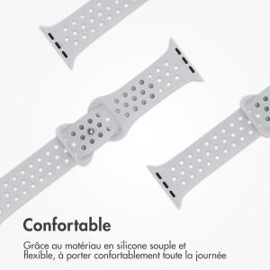 iMoshion Bracelet sport⁺ Apple Watch Series 1-9 / SE - 38/40/41 mm - Taille S/M - Pure Platinum & White