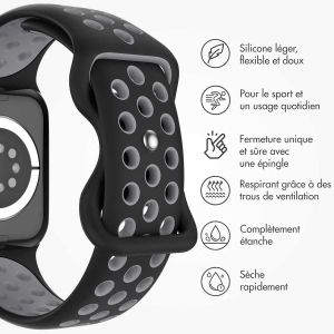 iMoshion Bracelet sport⁺ Apple Watch Series 1-9 / SE - 38/40/41 mm - Taille S/M - Black & Anthracite