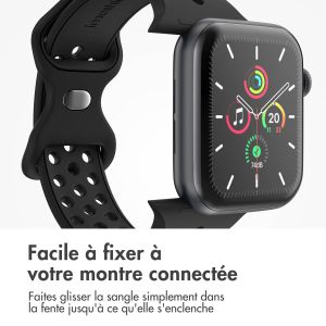iMoshion Bracelet sport⁺ Apple Watch Series 1-9 / SE / Ultra (2) - 42/44/45/49 mm - Taille S/M - Noir