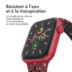iMoshion Bracelet sport⁺ Apple Watch Series 1-9 / SE / Ultra (2) - 42/44/45/49 mm - Taille M/L - Wine Red & Black