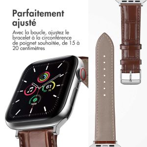 iMoshion Bracelet Cuir Crocodile Apple Watch Series 1-9 / SE - 38/40/41 mm - Brun