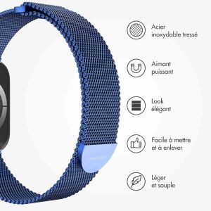 iMoshion Bracelet magnétique milanais Apple Watch Series 1-9 / SE - 38/40/41 mm - Taille S - Bleu