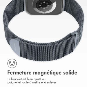iMoshion Bracelet magnétique milanais Apple Watch Series 1-9 / SE / Ultra (2) - 42/44/45/49 mm - Taille M - Gris