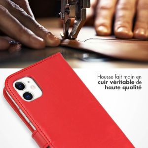 Selencia Étui de téléphone en cuir véritable iPhone 11 - Rouge