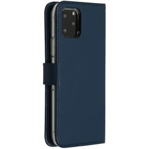Selencia Étui de téléphone en cuir véritable iPhone 11 Pro - Bleu