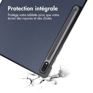 iMoshion Coque tablette Trifold Samsung Galaxy Tab S8 Plus / S7 Plus / S7 FE 5G - Bleu