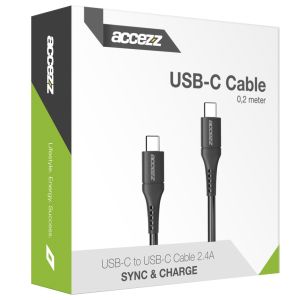 Accezz Câble USB-C vers USB-C - 0,2 mètres - Noir