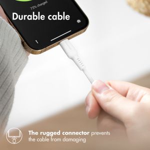 iMoshion Câble Lightning vers USB - Certifié MFi - Textile tressé - 3 mètres - Blanc