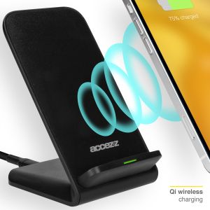 Accezz Chargeur sans fil Qi Desk - Chargeur sans fil - 10 Watt - Noir