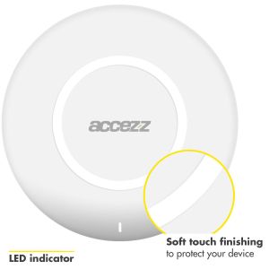 Accezz Chargeur sans fil Qi Soft Touch - Chargeur sans fil - 10 Watt - Blanc