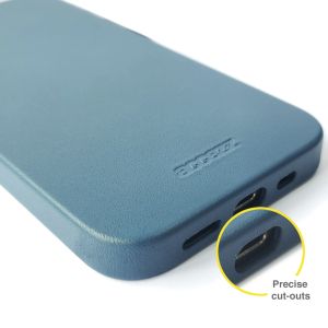 Accezz Coque en cuir avec MagSafe iPhone 12 Mini - Bleu foncé