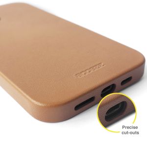 Accezz Coque en cuir avec MagSafe iPhone 12 Mini - Brun