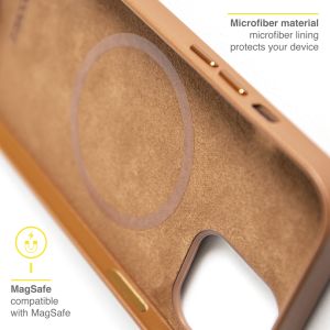 Accezz Coque en cuir avec MagSafe iPhone 12 Mini - Brun