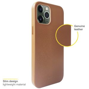 Accezz Coque en cuir avec MagSafe iPhone 12 (Pro) - Brun