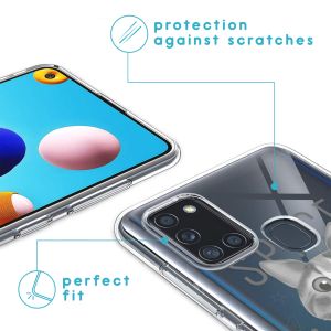 iMoshion Coque Design Samsung Galaxy A21s - Cat - Gris
