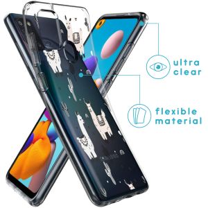 iMoshion Coque Design Samsung Galaxy A21s - Llama - Rose