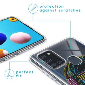 iMoshion Coque Design Samsung Galaxy A21s - Monkey - Bleu