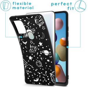 iMoshion Coque Design Samsung Galaxy A21s - Space - Blanc