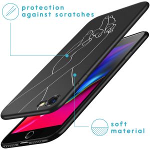 iMoshion Coque Design Cover Design iPhone SE (2022 / 2020) / 8 / 7 - Holding Hands Black