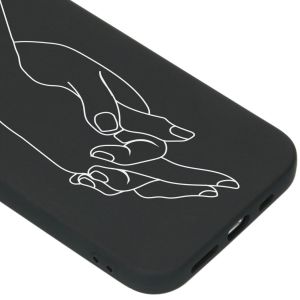 iMoshion Coque Design iPhone 12 (Pro) - Holding Hands Black