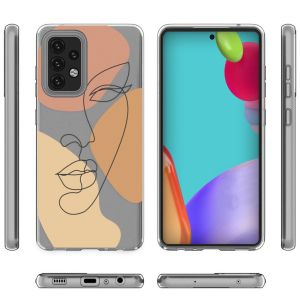 iMoshion Coque Design Samsung Galaxy A52(s) (5G/4G) - Line Art Color Face