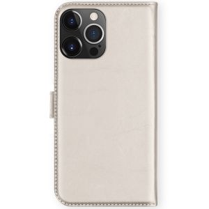 Selencia Étui de téléphone en cuir véritable iPhone 13 Pro Max - Gris clair