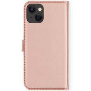 Selencia Étui de téléphone en cuir véritable iPhone 13 Mini - Rose
