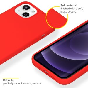 Accezz Coque Liquid Silicone iPhone 13 - Rouge