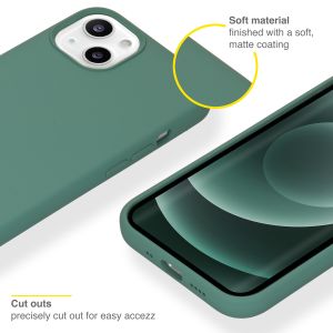Accezz Coque Liquid Silicone iPhone 13 Mini - Vert foncé