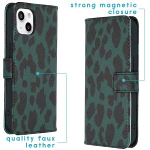 iMoshion Coque silicone design iPhone 13 - Green Leopard