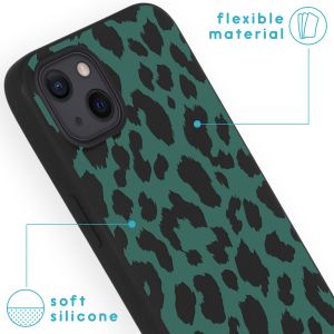 iMoshion Coque Design iPhone 13 - Léopard - Noir / Vert