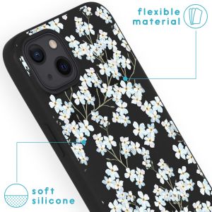 iMoshion Coque Design iPhone 13 - Fleur - Blanc / Noir