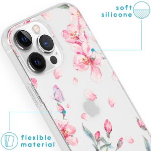iMoshion Coque Design iPhone 13 Pro Max - Fleur - Rose