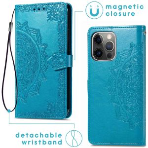 iMoshion Etui de téléphone portefeuille Mandala iPhone 13 Pro - Turquoise