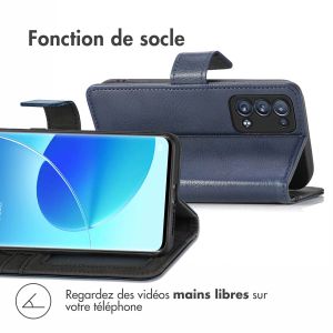 iMoshion Étui de téléphone portefeuille Luxe Oppo Reno 6 Pro 5G - Bleu foncé