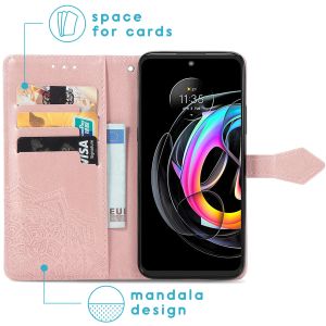 iMoshion Etui de téléphone portefeuille Mandala Motorola Moto Edge 20 Lite - Rose or