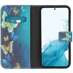 iMoshion Coque silicone design Samsung Galaxy S22 - Blue Butterfly