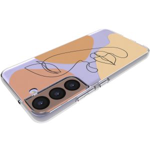 iMoshion Coque Design Samsung Galaxy S22 - LIne Art Color Face