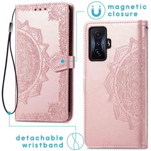 iMoshion Etui de téléphone portefeuille Mandala Xiaomi Poco F4 GT 5G - Rose Dorée