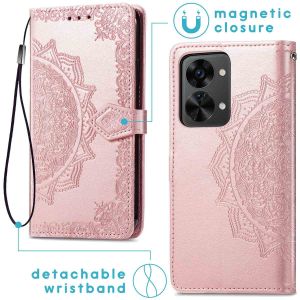 iMoshion Etui de téléphone portefeuille Mandala OnePlus Nord 2T - Rose Dorée