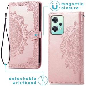 iMoshion Etui de téléphone portefeuille Mandala OnePlus Nord CE 2 Lite 5G - Rose Dorée